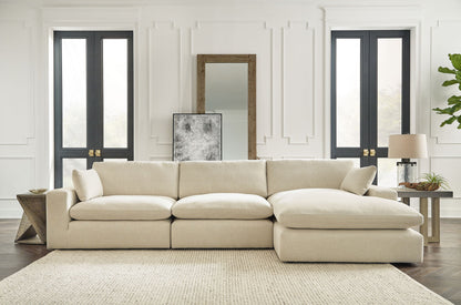 Elyza - 4 Pc. - Right Arm Facing Corner Chaise 3 Pc Sectional, Ottoman - Linen – view 2