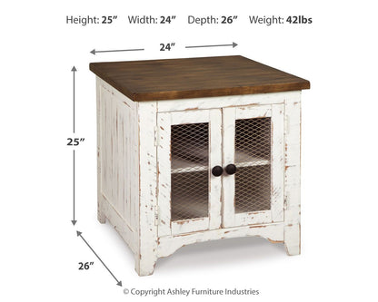 Wystfield - Rectangular End Table - 2 Doors - White / Brown by Ashley – view 2