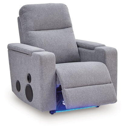 Pineland - Glider Power Recliner With Audio System - Pewter by Ashley – view 2