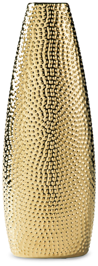 Efim - Vase - 13.75" - Gold Finish by Ashley – Vases & Jars