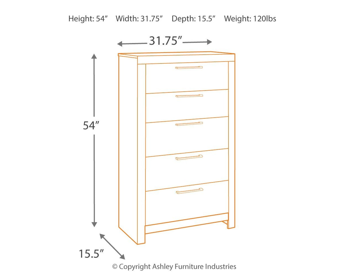 Derekson - Five Drawer Chest - Multi Gray – view 2