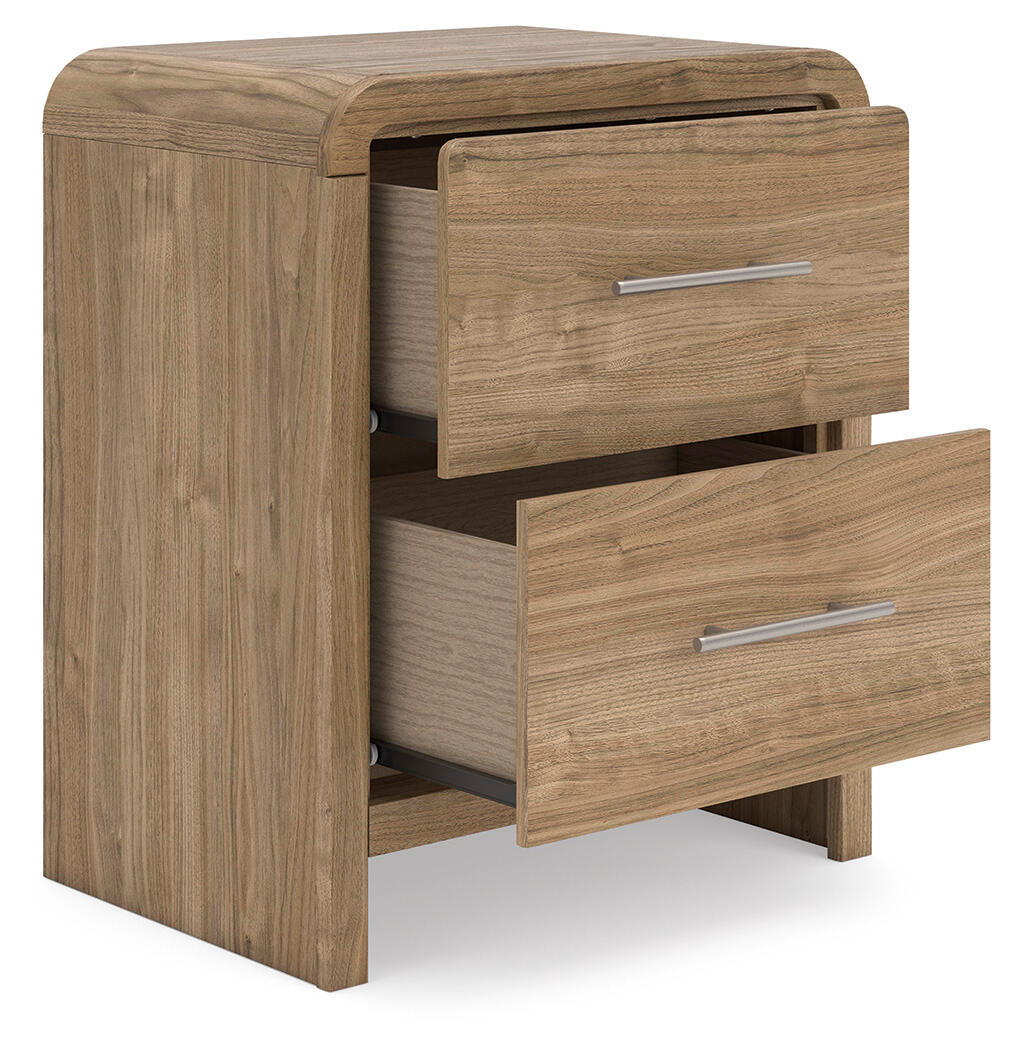Gramburg - Two Drawer Night Stand - Warm Natural Brown by Ashley – view 2
