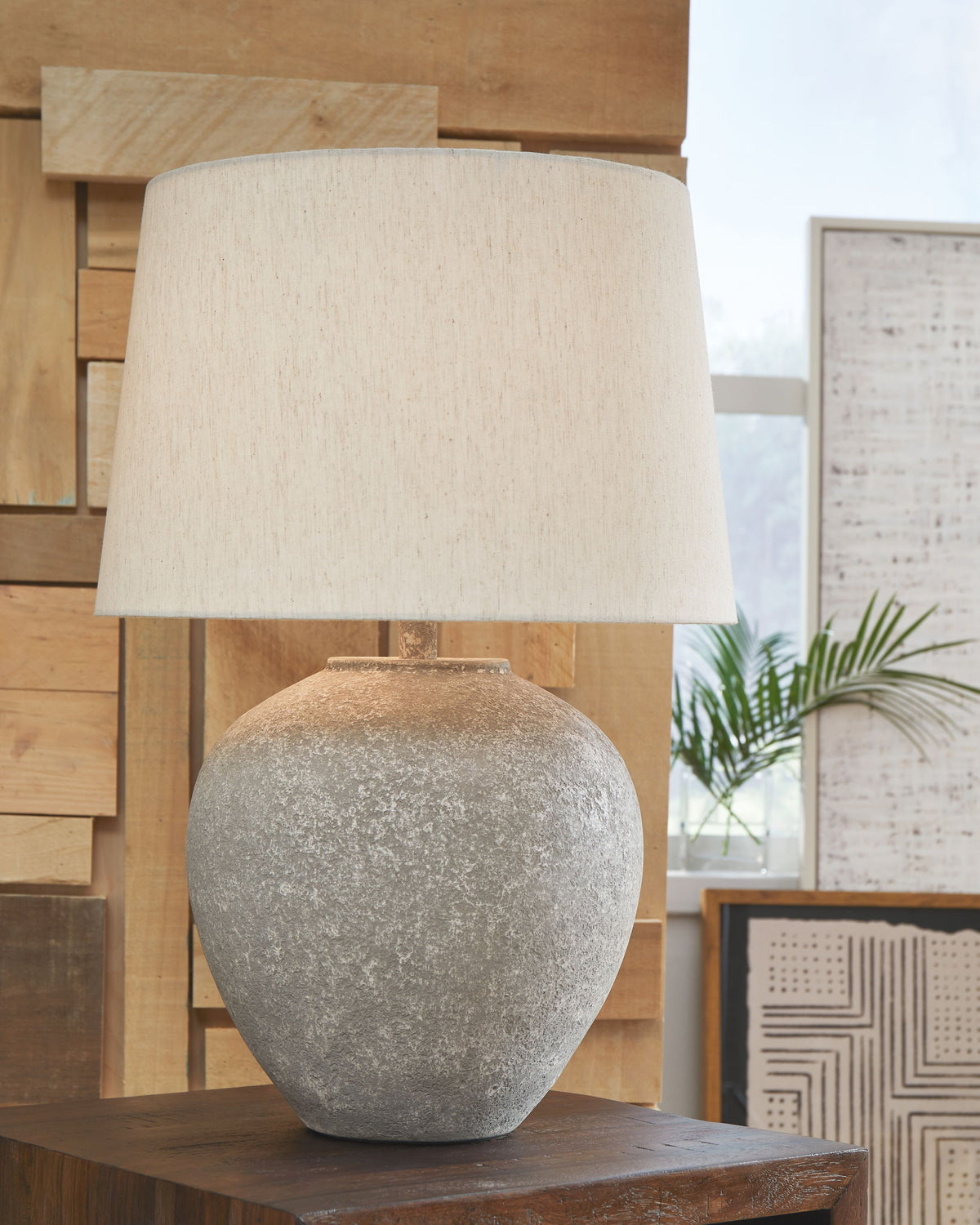 Dreward - Paper Table Lamp - Distressed Gray by Ashley – view 3
