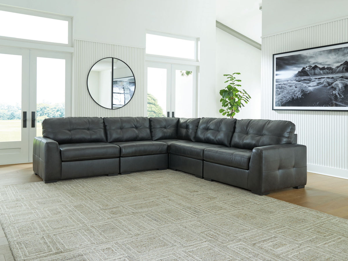 Brindley Pier - 5-Piece Sectional - Fog by Ashley – view 2