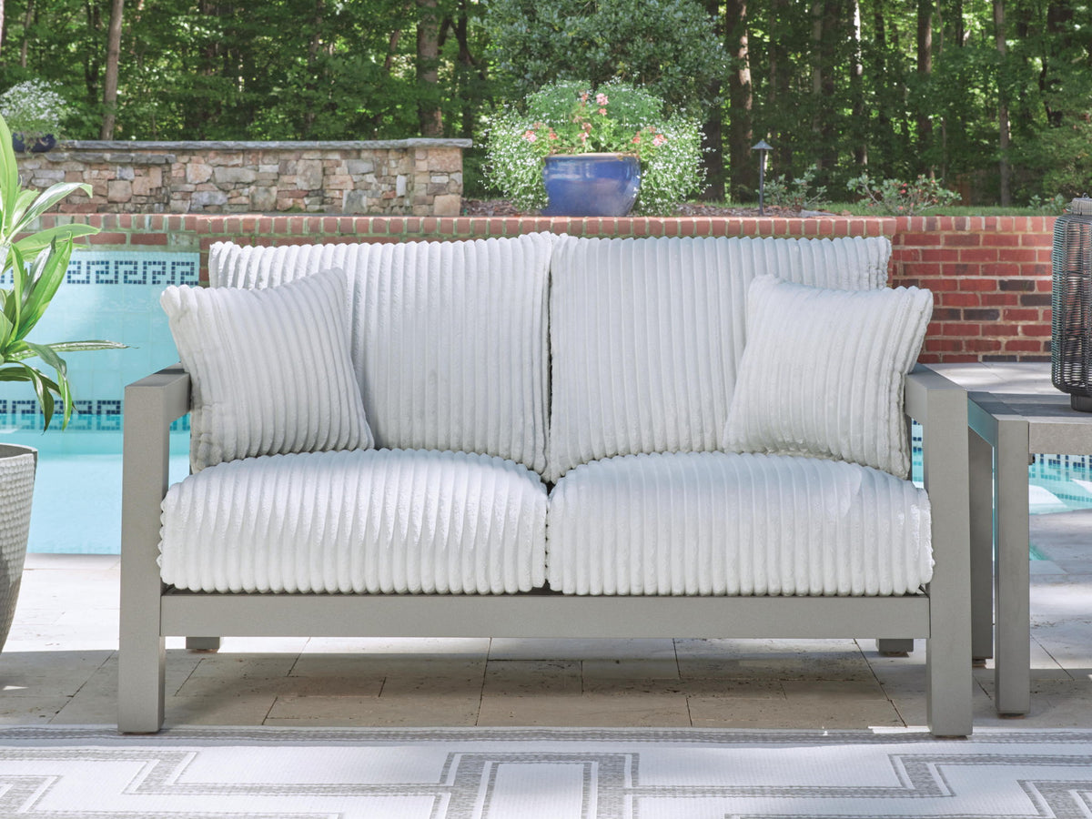 Hurley Park - Loveseat With Cushion - Gray by Ashley – view 2