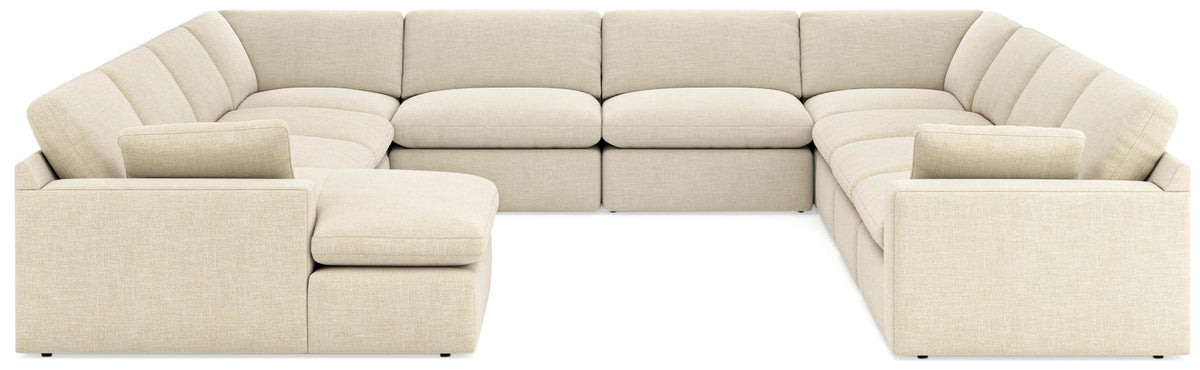 Elyza - 10-Piece Sectional - Linen – Stationary Sectionals