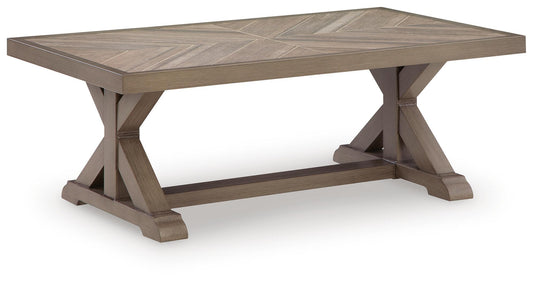Laguna Heights - Rectangular Cocktail Table - Beige by Ashley – Coffee Tables