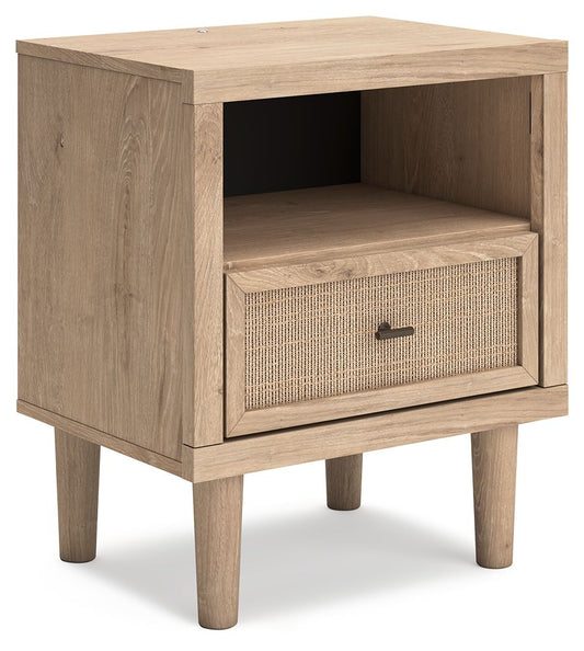 Cielden - One Drawer Night Stand - Two-Tone by Ashley – Nightstands w/ Charging Stations