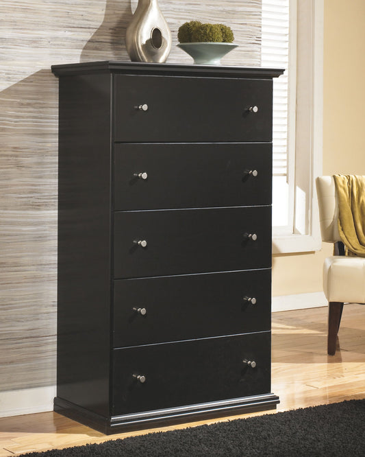 Maribel - Five Drawer Chest - Black by Ashley – view 2