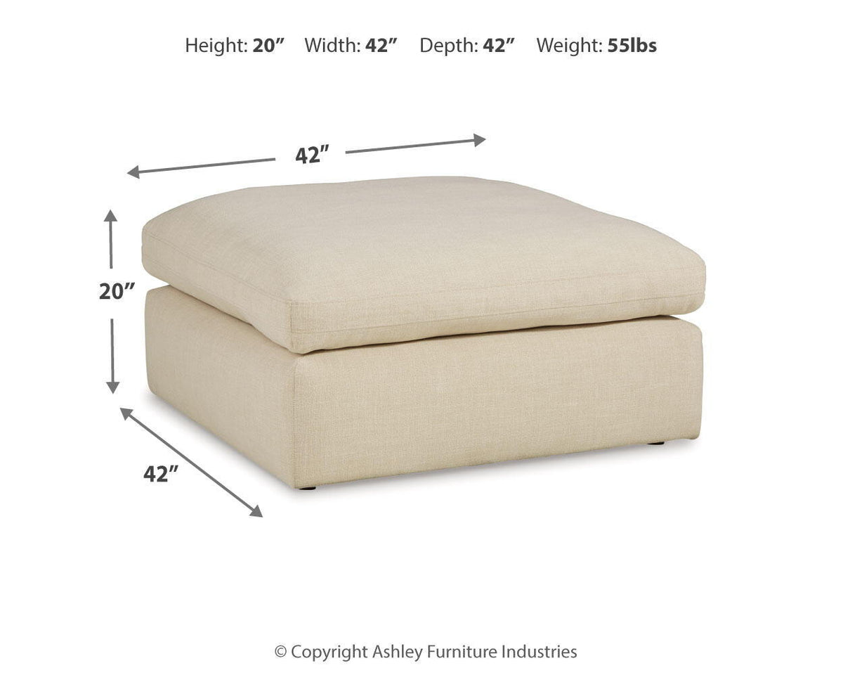 Elyza - Oversized Accent Ottoman - Linen – view 2