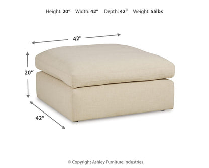 Elyza - Oversized Accent Ottoman - Linen – view 2