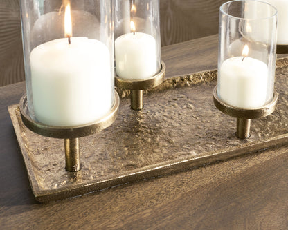 Wallmond - Candle Holder - Antique Brass Finish by Ashley – view 2