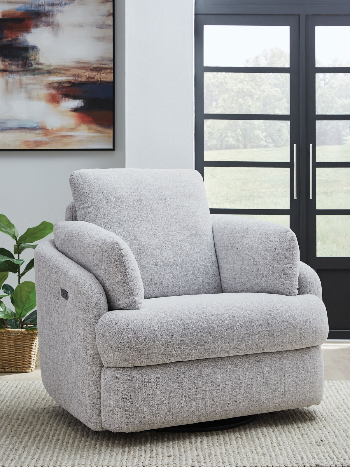 Alainmont Next-Gen Nuvella - Swivel Power Recliner - Stone by Ashley – view 2