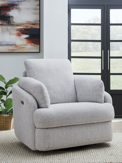 Alainmont Next-Gen Nuvella - Swivel Power Recliner - Stone by Ashley – view 2