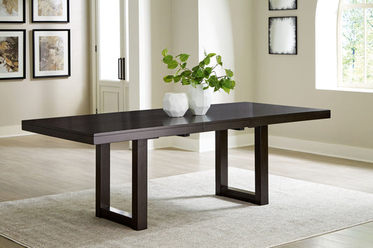 Neymorton - Rectangular Dining Room Butterfly Extension Table - Dark Grayish Brown by Ashley – view 2