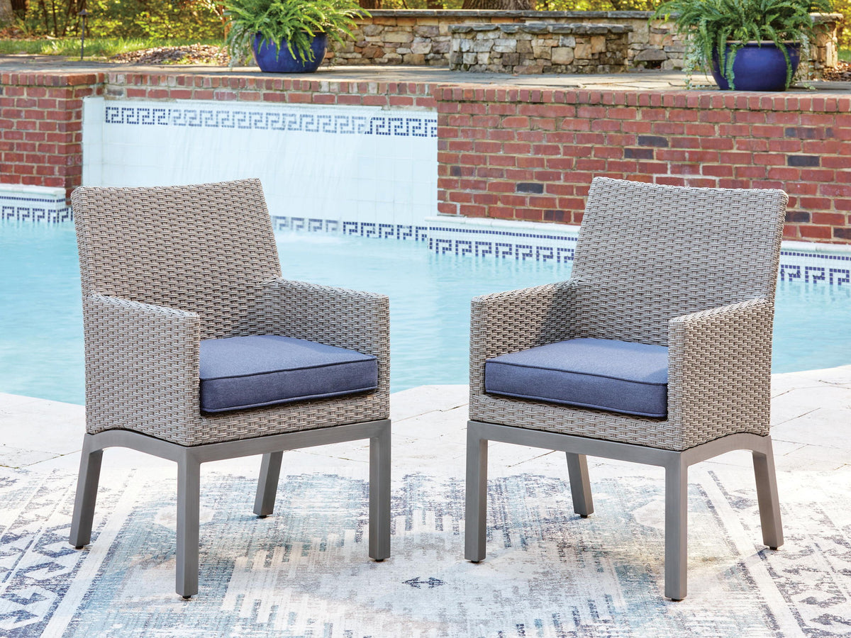 Half Moon Beach - Arm Chair With Cushion (Set of 2) - Blue / Gray by Ashley – view 2