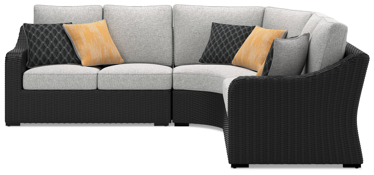 Beachcroft - 3-Piece Outdoor Sectional - Black by Ashley – view 2