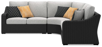 Beachcroft - 3-Piece Outdoor Sectional - Black by Ashley – view 2