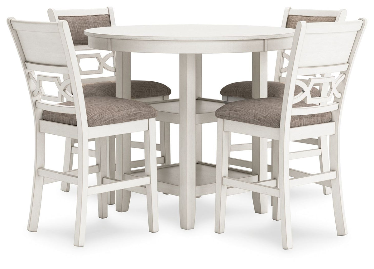 Erinberg - Dining Room Counter Table Set (Set of 5) - Antique White by Ashley – 5 Piece Dining Room Sets