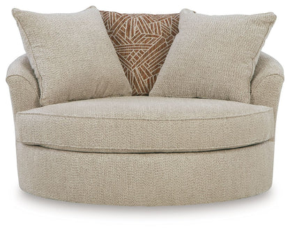 Steelwater Retreat - Oversized Swivel Accent Chair - Latte – view 2