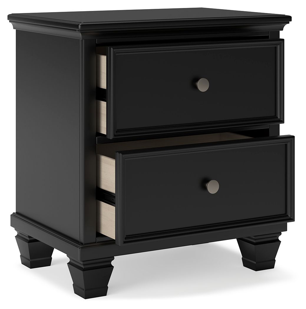 Lanolee - Two Drawer Nightstand - Black by Ashley – view 3