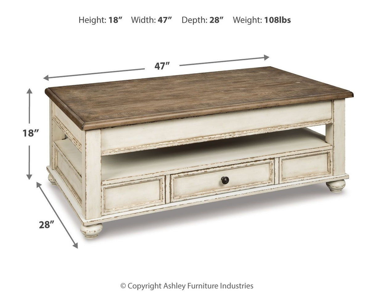 Realyn - Lift Top Cocktail Table - White / Brown by Ashley – view 2