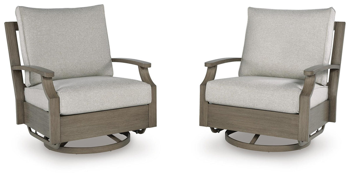 Rainier Ranch - Swivel Glider Chair With Cushion - Brown / Beige by Ashley – Swivel Chairs