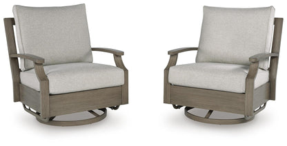 Rainier Ranch - Swivel Glider Chair With Cushion - Brown / Beige by Ashley – Swivel Chairs