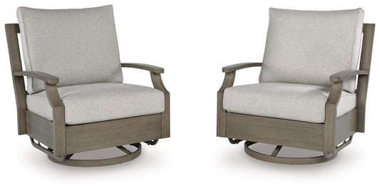 Rainier Ranch - Swivel Glider Chair With Cushion - Brown / Beige by Ashley – Swivel Chairs