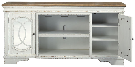 Realyn - XL TV Stand w/Fireplace Option - Chipped White by Ashley – view 2