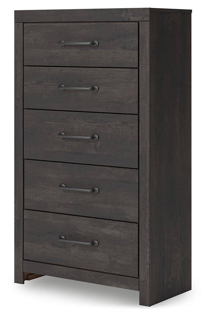 Hollivern - Five Drawer Chest - Dark Gray by Ashley – view 2
