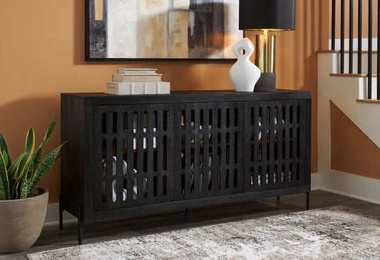 Vallisburg - Accent Cabinet - Black / Natural by Ashley – view 2