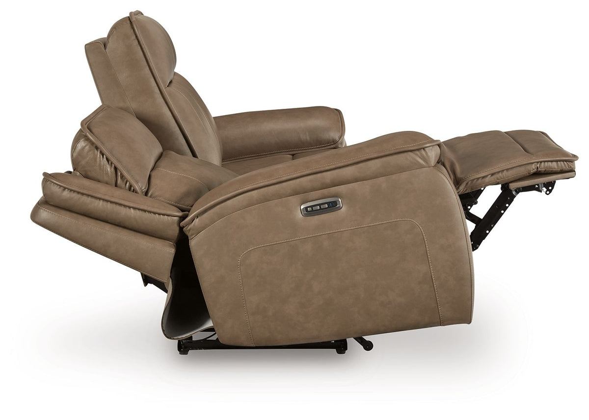 Glencroft - Power Reclining Sofa With Adjustable Headrest - Sahara by Ashley – view 2