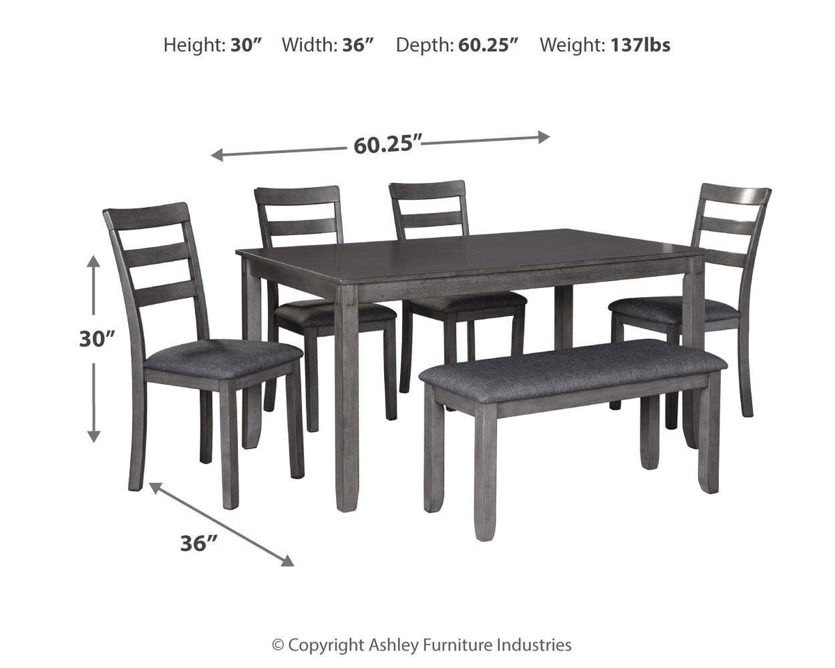 Bridson - RECT DRM Table Set (Set of 6) - Gray by Ashley – view 2