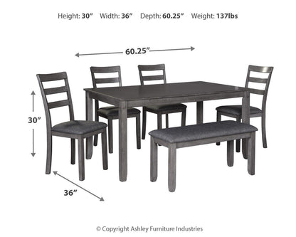Bridson - RECT DRM Table Set (Set of 6) - Gray by Ashley – view 2