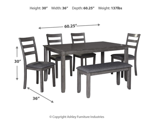 Bridson - RECT DRM Table Set (Set of 6) - Gray by Ashley – view 2