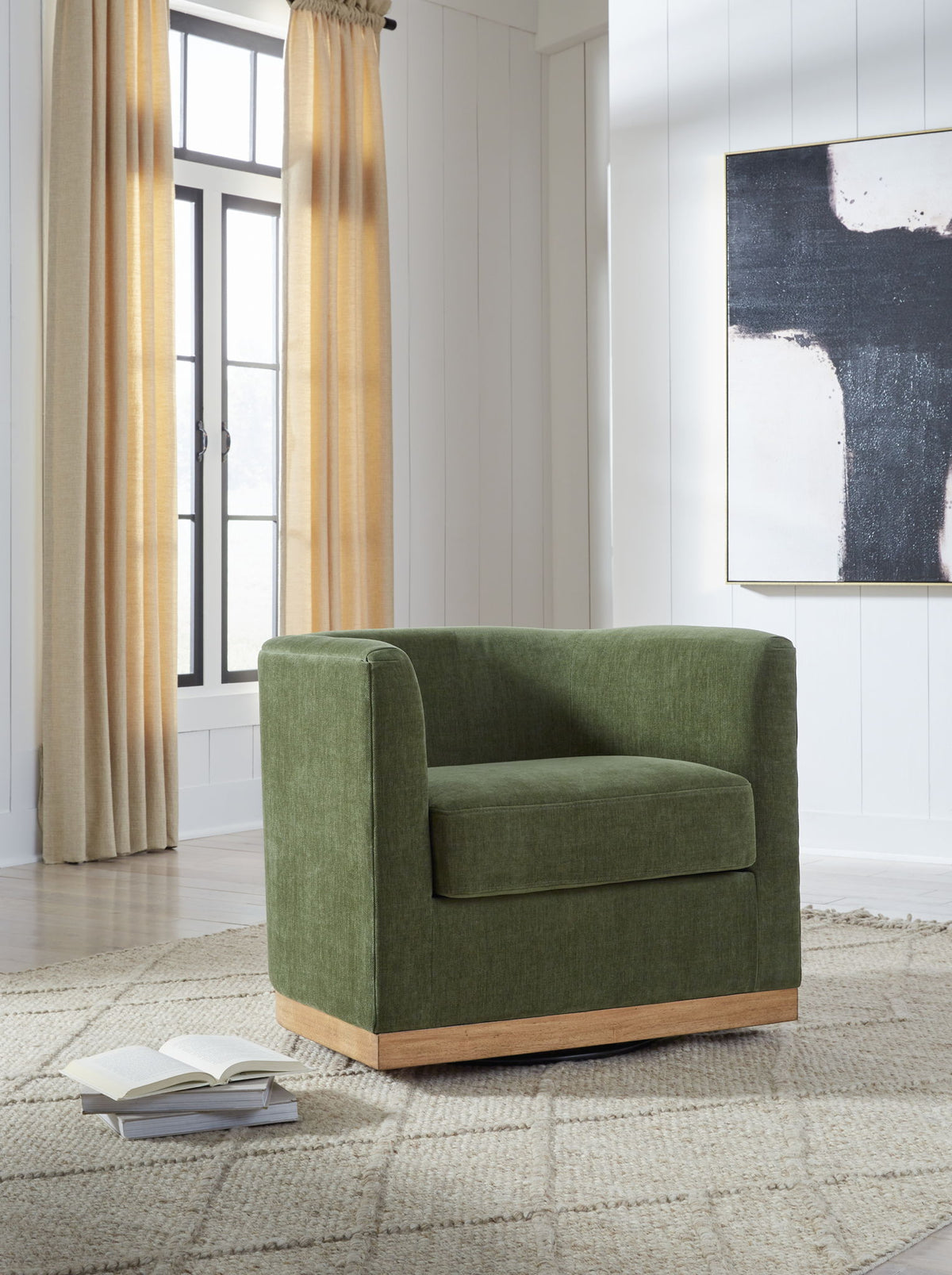 Jersonlow - Swivel Chair - Forest Green by Ashley – view 3