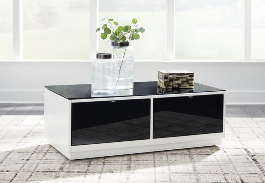 Gardoni - Rectangular Cocktail Table - White / Black by Ashley – view 2