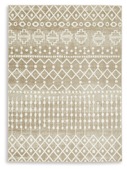 Bunchly - 5' x 7' Rug - Tan / Brown / Cream by Ashley – Washable Rugs