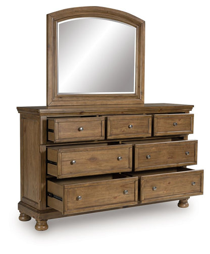 Feddinger - Dresser And Mirror - Medium Brown by Ashley – view 2