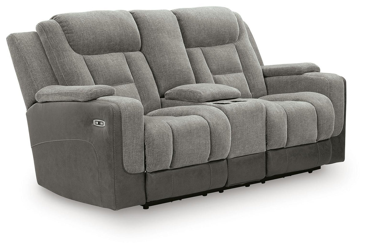 Mixed Motion - Power Reclining Loveseat With Console / Adjustable Headrest by Ashley – view 2
