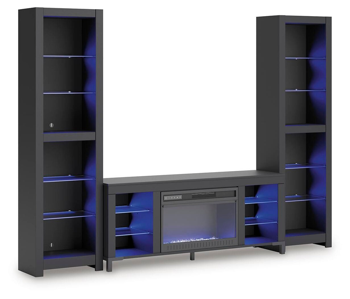 Cayberry - 3-Piece Entertainment Center With Electric Fireplace - Black by Ashley – view 2