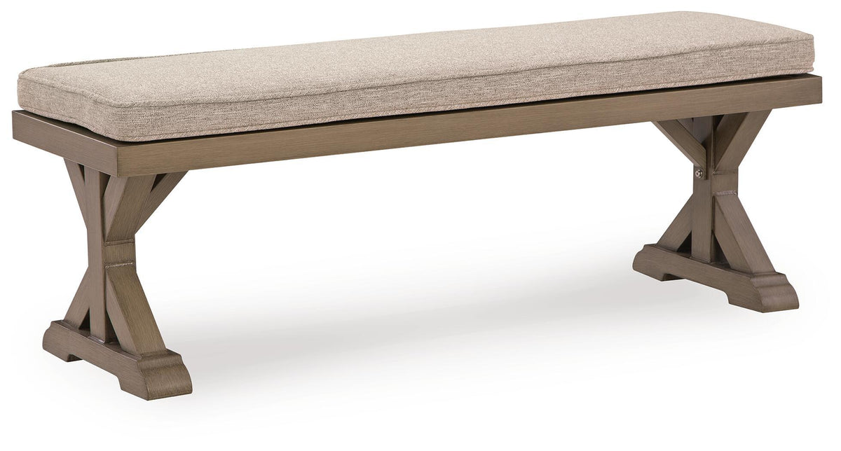 Laguna Heights - Bench With Cushion - Beige by Ashley – Benches