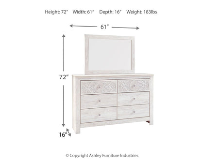 Paxberry - Dresser, Mirror - Medallion Drawer Pulls - Whitewash by Ashley – view 2