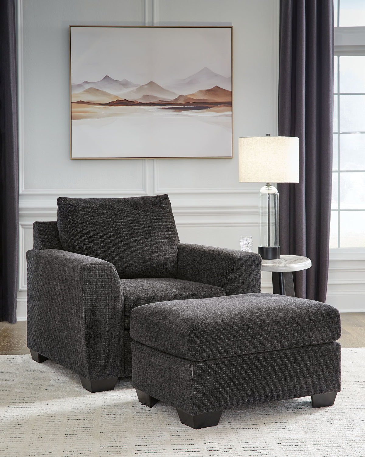 Loreo - Living Room Set – Stationary Chair & Ottoman