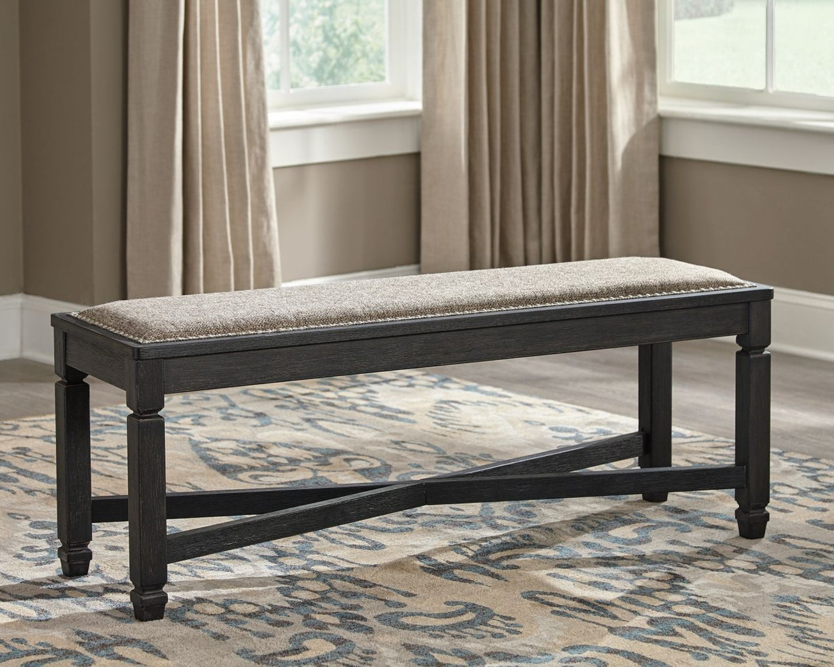 Tyler Creek - Upholstered Bench - Black / Grayish Brown by Ashley – view 2