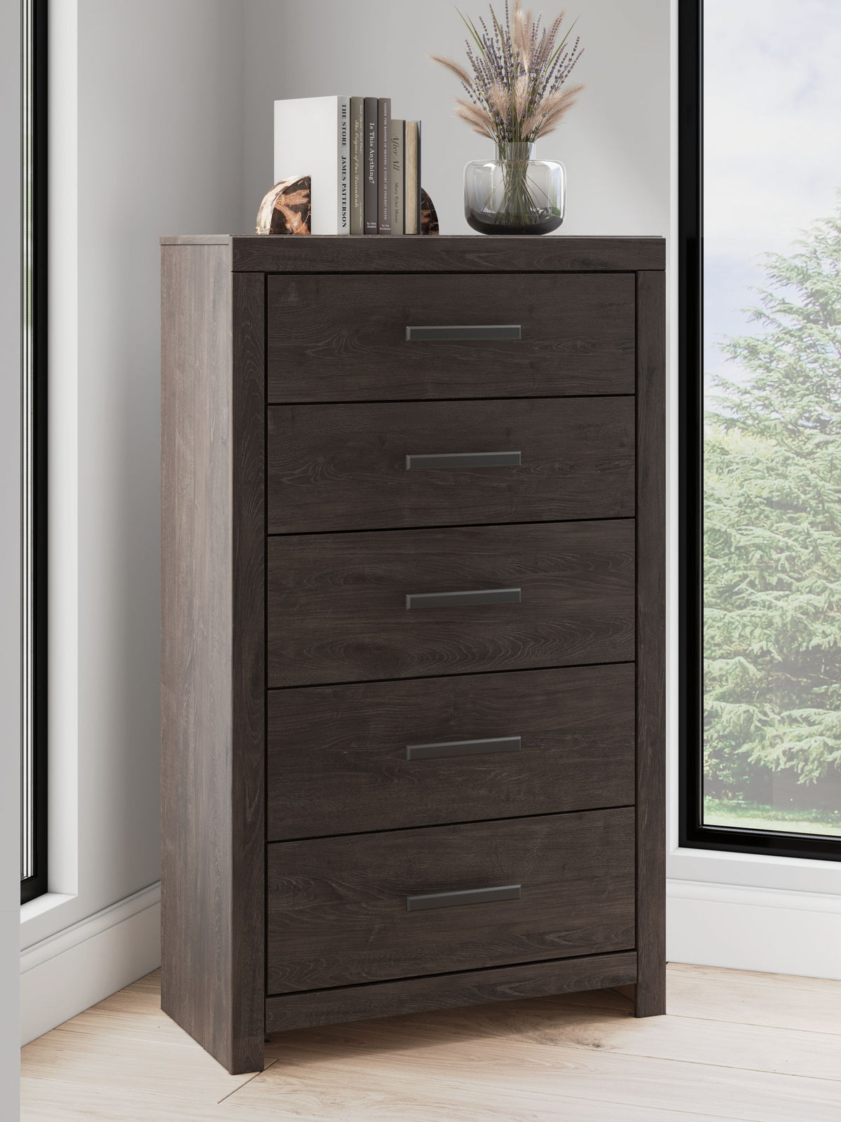 Prendonea - Five Drawer Chest - Charcoal by Ashley – view 2