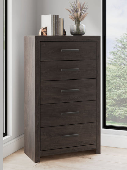Prendonea - Five Drawer Chest - Charcoal by Ashley – view 2