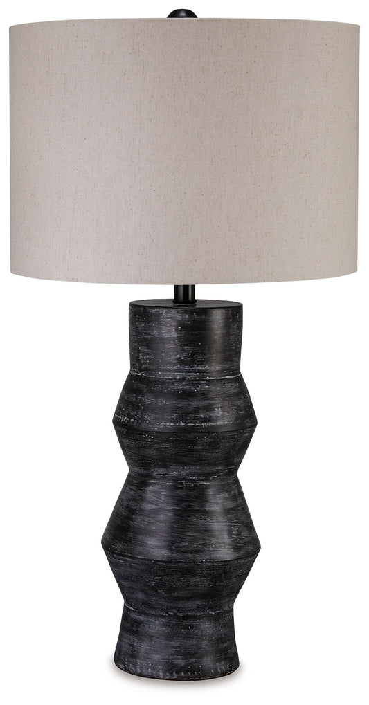 Kerbert - Terracotta Table Lamp - Distressed Black by Ashley – Table Lamps