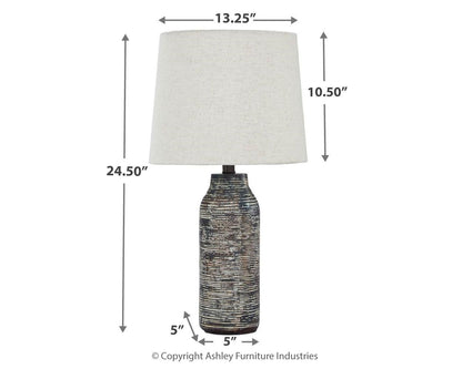 Mahima - Paper Table Lamp (Set of 2) - Black / White by Ashley – view 2